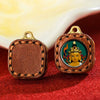 Tibetan Mini Tsa-Tsa Thangka Pendant — Hand-Painted Sacred Icon in Leather Casing Buddha Tibet