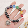 Pulsera de curación de chakras - Pulsera con dije de corazón de piedra natural para equilibrio y energía