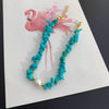 Turquoise Chip and Freshwater Pearl Bracelet - Bright Blue, Soft Luster