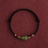 Hetian-Jade-Kürbis-Armband – Roter Faden mit Zinnober-Glücksperle