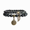 Baum des Lebens Chakra Armband — Tigerauge & Amethyst Edelstein Set