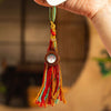 Hand-Painted Thangka Tassel Charm — Bag & Key Pendant with Tibetan Guardian Figures Buddha Tibet