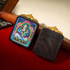 Tibetan Tsa-Tsa Thangka Pendant — Hand-Painted Deity Box Necklace Buddha Tibet