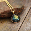 Buddha Tibet Labradorite Teardrop Necklace - Clarity & Intuition