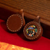 Miniature Thangka Leather Pendant — Hand-Painted Tibetan Deity Charm Buddha Tibet