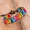 Bamboo Knot Emperor Stone Bracelet — Braided Leather Feng Shui Charm