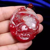 Chicken Blood Stone Pendant Necklace — Bold Color, Deep Tradition Buddha Tibet