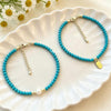 Freshwater Pearl and Turquoise Bracelet - Bright Blue, Soft Luster