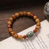 Buddha Tibet Golden Yak Bone Dzi Bracelet - Fortune & Protection