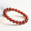 Orange Garnet Bead Bracelet — Bright Round-Bead Color