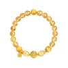 Citrine & Tiger Eye Wealth Charm Bracelet — Natural Tower Crystal With Gold Rutile Beads