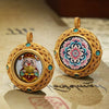 Tibetan Ghau Pendant — Hand-Painted Deity Tsakli in Filigree Brass Buddha Tibet