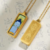 Tibetan Hand-Painted Thangka Pendant — Titanium Steel Frame with Chain, 14 Designs Buddha Tibet