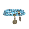 Baum des Lebens Chakra Armband — Tigerauge & Amethyst Edelstein Set