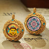 Tibetan Ghau Pendant — Hand-Painted Deity Tsakli in Filigree Brass Buddha Tibet