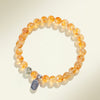 Crushed Silver & Citrine Bead Bracelet — Sparkle Chain With Yellow Tower Crystal