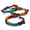 Regenbogenkristall-Perlenarmband — doppelreihig 6 mm Achat & Chalcedon