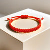 Red Rope Lucky Bracelet — Handwoven Flat Knot & Vajra Knot Cord for Luck & Protection - Red — Flat KnotBuddha Tibet