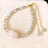 Buddha Tibet Labradorite & Rose Quartz Bracelet - Love & Intuition