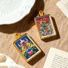 Tibetan Thangka Tsa-Tsa Pendant — Hand-Painted Deity Amulet in Gold-Plated Frame Buddha Tibet