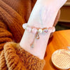 Rose Quartz Gourd Bead Bracelet — Natural Crystal Charm for Love & Good Fortune Buddha Tibet