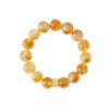 Eastern Sea Citrine Crystal Bracelet — Natural Yellow Tower Stone With Zircon Charm