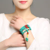 Turquoise 108-Bead Mala Bracelet — Natural Stone Prayer Beads in Green & Blue Turquoise Buddha Tibet