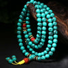 Turquoise 108-Bead Mala Bracelet — Natural Stone Prayer Beads in Green & Blue Turquoise Buddha Tibet