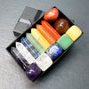 Natural Crystal Point Set — Seven Raw Stones for Desk, Shelf, or Stillness