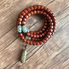 Tibetan Yak Bone Mala — 108-Bead Prayer Strand with Dzi Bead Pendant Buddha Tibet
