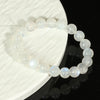 White Moonstone Bracelet — Ice-Grade Natural Stone, Choose Your Bead Size Buddha Tibet