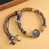 Hand - Painted Dzakri Lhamo Thangka Bracelet — Tibetan Wealth Goddess Woven Charm - Fully Hand - Painted Dzakri LhamoBuddha Tibet