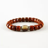Buddha Tibet Yak Bone Talisman Bracelet - Dzi, Tiger Eye & Dragon