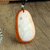 Nephrite White Jade Qilin Pendant — Auspicious Jade Charm for Wealth & Good Fortune Buddha Tibet