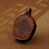 Hand-Painted Tsatsa Pendant — Miniature Tibetan Buddhist Guardian in Leather Frame Buddha Tibet