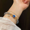 Moonstone & Kyanite Natural Crystal Bead Bracelet — 6–7mm Single Strand Buddha Tibet