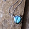 Buddha Tibet Labradorite Teardrop Necklace - Clarity & Intuition