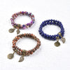 Baum des Lebens Chakra Armband — Tigerauge & Amethyst Edelstein Set