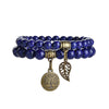 Baum des Lebens Chakra Armband — Tigerauge & Amethyst Edelstein Set