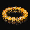 Natural Citrine Bead Bracelet 8mm & 10mm — Ice-Clear Yellow Crystal For Prosperity