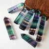 Rainbow Fluorite Crystal Tower — Seven-Chakra Stone for Clarity & Inner Focus - Buddha Tibet xd00108