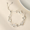 White Crystal Four-Leaf Clover Bracelet — New Chinese Style Luck Charm Buddha Tibet