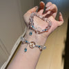 Clear Quartz Peace Buckle Bracelet — Natural Stone Beads for Calm & Protection - Buddha Tibet