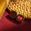1cm Micro Tsa-Tsa Thangka Pendant — Hand-Painted Deity in Square Leather Casing Buddha Tibet