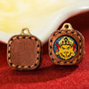 Tibetan Mini Tsa-Tsa Thangka Pendant — Hand-Painted Sacred Icon in Leather Casing Buddha Tibet