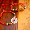 Five Emperor Coins Red Cord Bracelet — Handwoven Pure Copper for Wealth and Protection