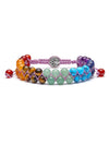 Regenbogenkristall-Perlenarmband — doppelreihig 6 mm Achat & Chalcedon