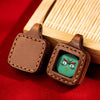 Miniature Thangka Leather Pendant — Hand-Painted Tibetan Deity Charm Buddha Tibet