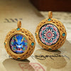 Tibetan Ghau Pendant — Hand-Painted Deity Tsakli in Filigree Brass Buddha Tibet