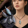 Buddha Tibet Labradorite Leaf Pendant - Clarity & Protection